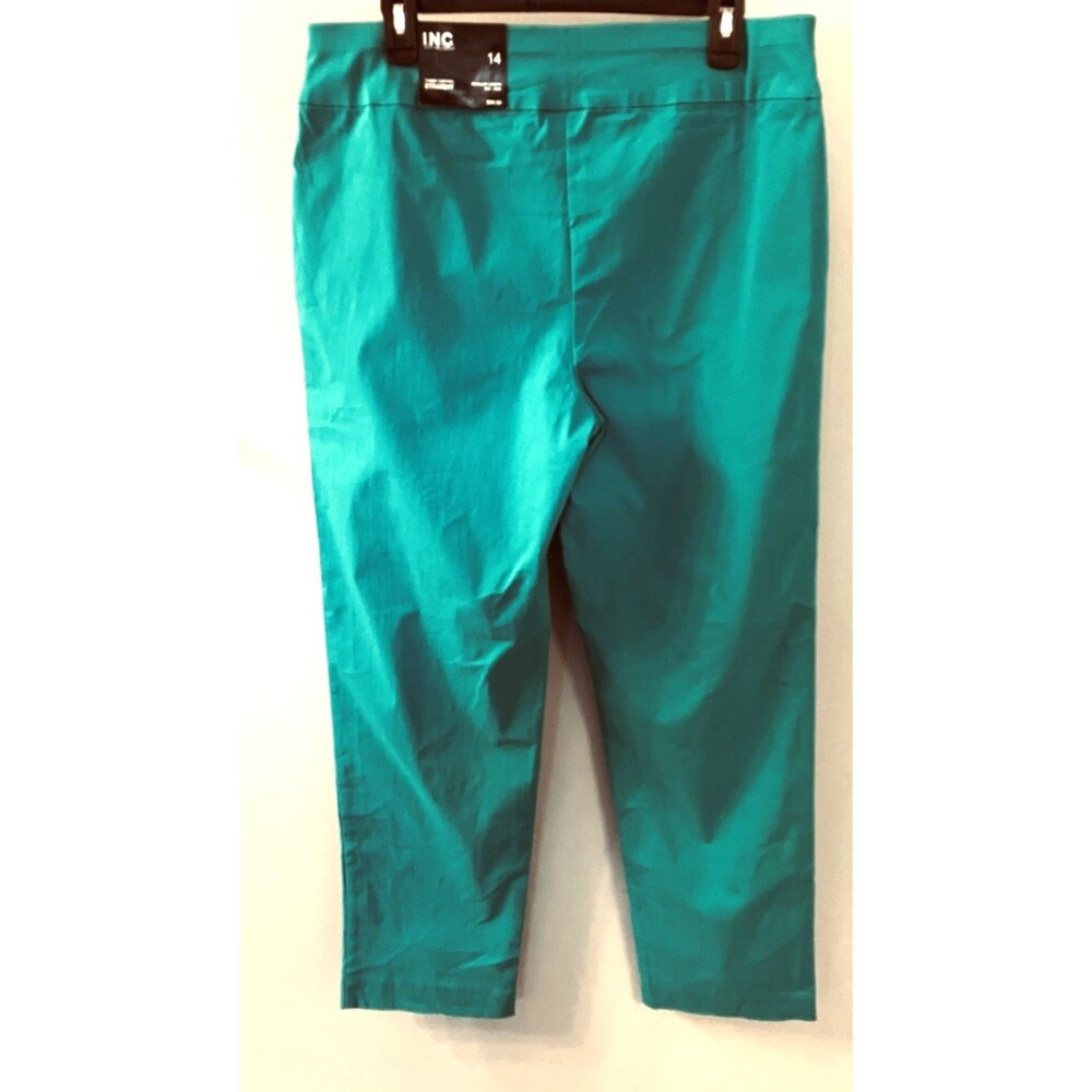 NWT INC Women's Fresco Blue Pull On Straight Leg Tummy Control Pants Size 14 - Picture 8 of 8